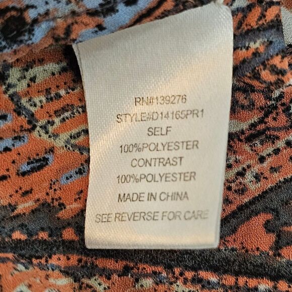 Daniel Rainn - Blouse Ruffle Paisley Print Tassels Flowy - Size S - Gray Orange - Picture 10 of 10